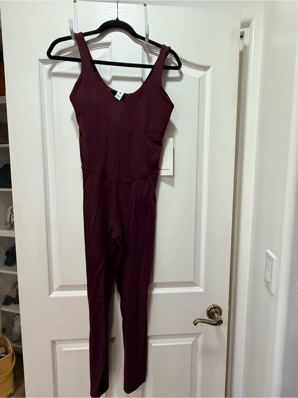 lululemon athletica Sleeveless V-Neck One-Piece Jumpsuit in Burgundy